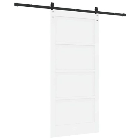 VidaXL Drzwi przesuwne ORKDAL Biały 93 x 202 cm Lite drewno sosnowe