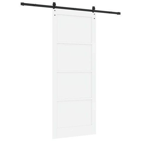VidaXL Drzwi przesuwne ORKDAL Biały 93 x 232 cm Lite drewno sosnowe