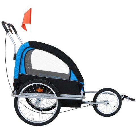 Jago Przyczepka rowerowa dla 2 dzieci, niebieska