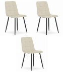 Krzesło KARA - jasny beż aksamit / nogi czarne x 3