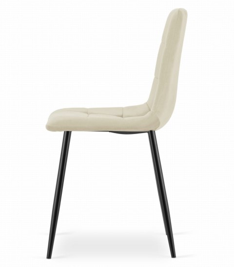 Krzesło KARA - jasny beż aksamit / nogi czarne x 3