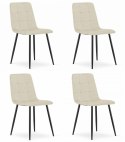 Krzesło KARA - jasny beż aksamit / nogi czarne x 4