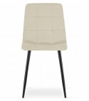 Krzesło KARA - jasny beż aksamit / nogi czarne x 4