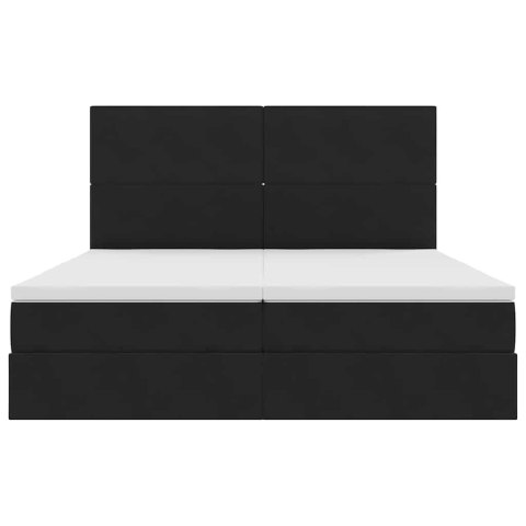 VidaXL Łóżko z miejscem do przechowywania Czarny 200 x 200 cm Aksamit