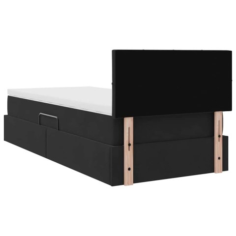 VidaXL Łóżko z miejscem na przechowywanie i LED Czarny 100 x 200 cm