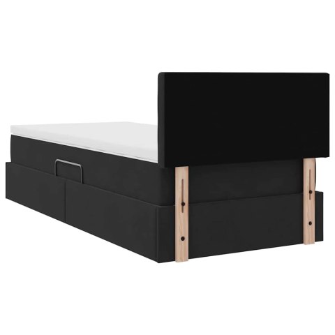 VidaXL Łóżko z miejscem na przechowywanie i LED Czarny 100 x 200 cm
