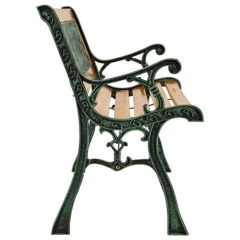 Drewniana ławka ogrodowa z żeliwnymi bokami 2-osobowa