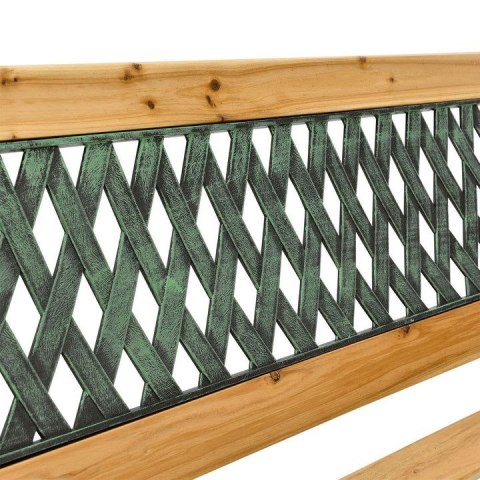 Drewniana ławka ogrodowa z żeliwnymi bokami 2-osobowa