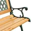 Drewniana ławka ogrodowa z żeliwnymi bokami, 2-osobowa