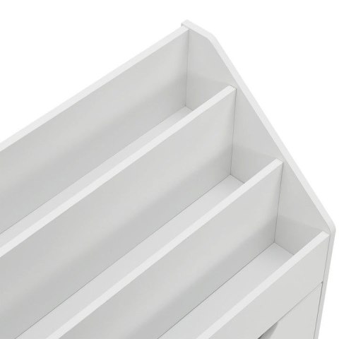 Kolorowy regał dziecięcy na książki i zabawki ze zwierzątkam