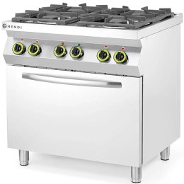 Kuchnia gazowa 4 palniki z elektrycznym piekarnikiem konwekcyjnym GN1/1 Kitchen Line - Hendi 225882