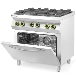 Kuchnia gazowa 4 palniki z elektrycznym piekarnikiem konwekcyjnym GN1/1 Kitchen Line - Hendi 225882