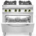 Kuchnia gazowa 4 palniki z elektrycznym piekarnikiem konwekcyjnym GN1/1 Kitchen Line - Hendi 225882