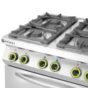 Kuchnia gazowa 4 palniki z elektrycznym piekarnikiem konwekcyjnym GN1/1 Kitchen Line - Hendi 225882
