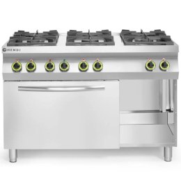 Kuchnia gazowa 6 palników z piekarnikiem elektrycznym GN1/1 Kitchen Line - Hendi 225899