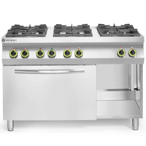 Kuchnia gazowa 6 palników z piekarnikiem elektrycznym GN1/1 Kitchen Line - Hendi 225899
