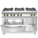 Kuchnia gazowa 6 palników z piekarnikiem elektrycznym GN1/1 Kitchen Line - Hendi 225899