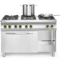 Kuchnia gazowa 6 palników z piekarnikiem elektrycznym GN1/1 Kitchen Line - Hendi 225899