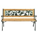 Ławka ogrodowa z żeliwa i drewna, motyw róż, 2-osobowa
