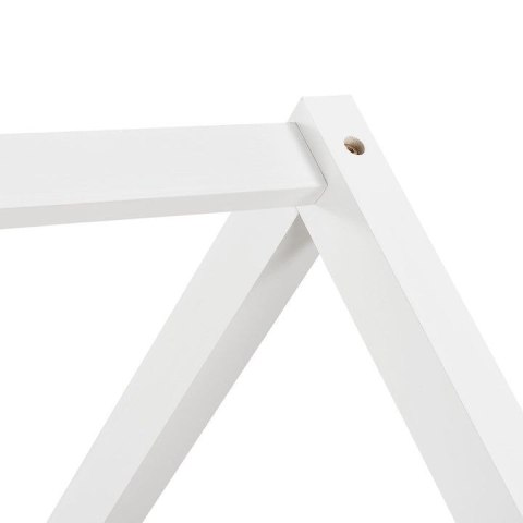 Łóżko domek z barierką 90x200 cm białe, drewno sosnowe