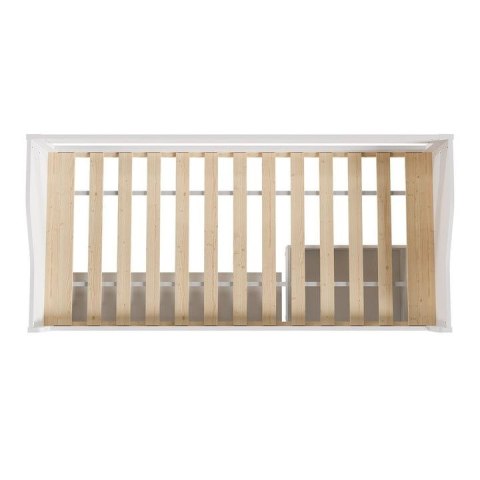 Łóżko dziecięce białe 90x200 z szufladami i półką na zabawki