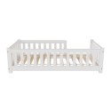 Łóżko dziecięce z barierką 80x160 cm biała sosna