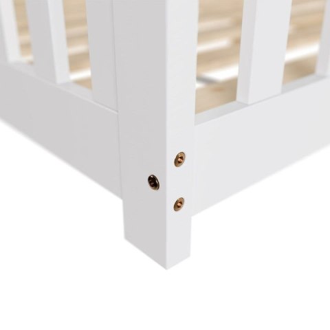 Łóżko dziecięce z barierką 80x160 cm biała sosna