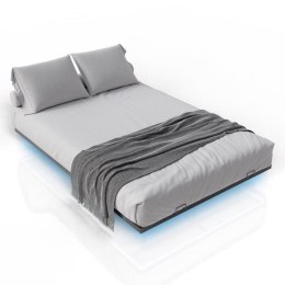 Łóżko z efektem lewitacji i LED RGB 140x200 cm, czarne