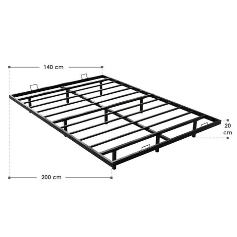 Łóżko z efektem lewitacji i LED RGB 140x200 cm, czarne