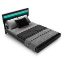 Nowoczesne łóżko z LED i regulowanym zagłówkiem 200x140 cm