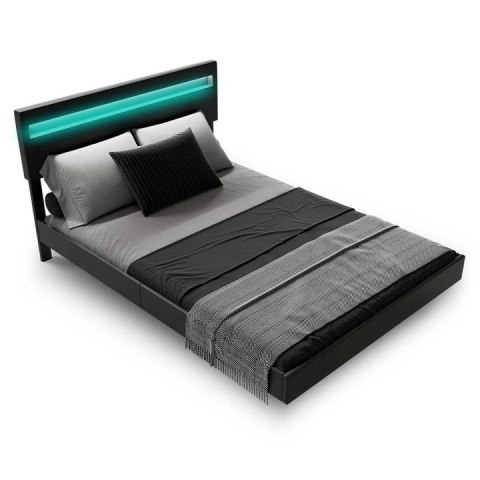 Nowoczesne łóżko z LED i regulowanym zagłówkiem 200x140 cm