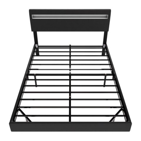 Nowoczesne łóżko z LED i regulowanym zagłówkiem 200x140 cm