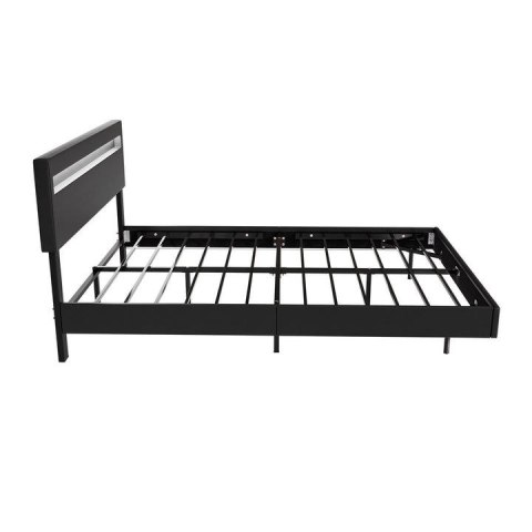 Nowoczesne łóżko z LED i regulowanym zagłówkiem 200x140 cm