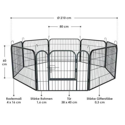 Panelowy płotek dla zwierząt 160x160x60 cm