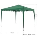 Pawilon ogrodowy składany 3x3 m zielony z torbą transportową