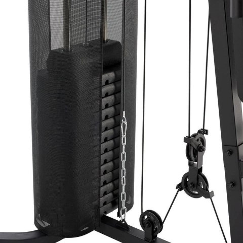 Stacja fitness do domu 77 kg, czarna, stalowa konstrukcja