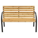 Stylowa ławka ogrodowa z drewna i metalu, 2 miejsca, 120 cm
