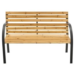 Stylowa ławka ogrodowa z drewna i metalu, 2 miejsca, 120 cm