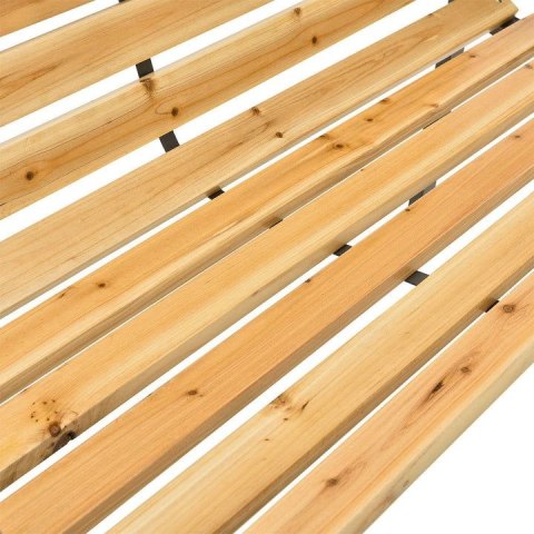 Stylowa ławka ogrodowa z drewna i metalu, 2 miejsca, 120 cm