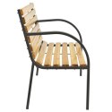 Stylowa ławka ogrodowa z drewna i metalu, 2 miejsca, 120 cm