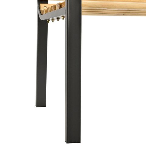 Stylowa ławka ogrodowa z drewna i metalu, 2 miejsca, 120 cm