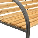 Stylowa ławka ogrodowa z drewna i metalu, 2 miejsca, 120 cm