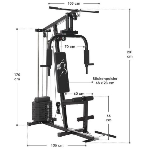Wielofunkcyjna stacja treningowa do domu, 40 kg, stalowa