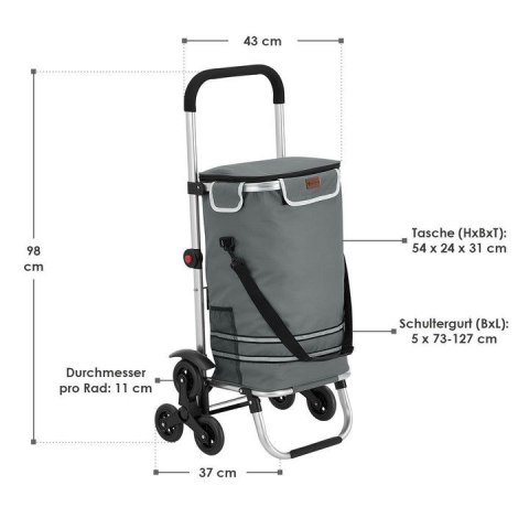 Wózek na zakupy z chłodzącą torbą i kołami na schody 30 kg