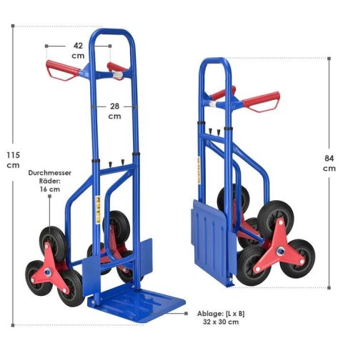 Wózek transportowy na schody, składany, udźwig 100 kg