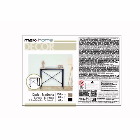 Biurko Max Home Stal Melamina Płyta 100 x 70 x 40 cm