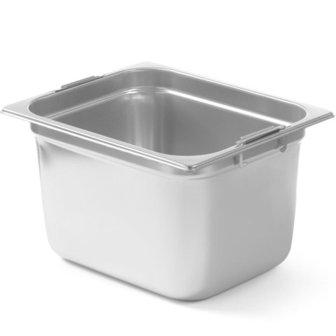 Pojemnik GN 1/2 z chowanymi uchwytami STAL 6.25 l 325x265x100 mm