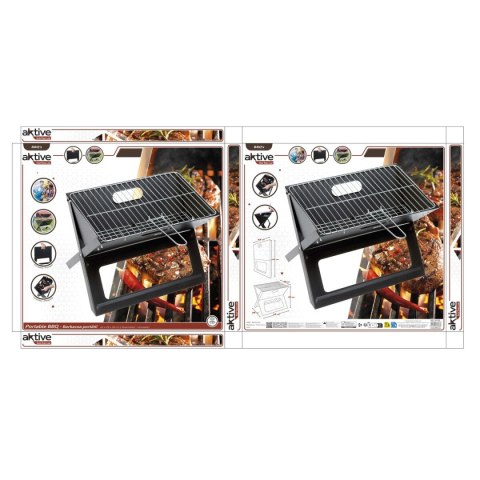 Przenośny grill Aktive Czarny Stal Żelazo 45 x 30 x 29 cm