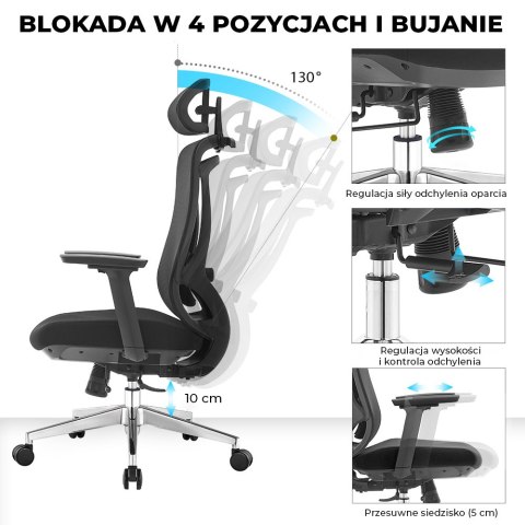 Fotel biurowy ergonomiczny Rosa 2.0 czarny ANGEL