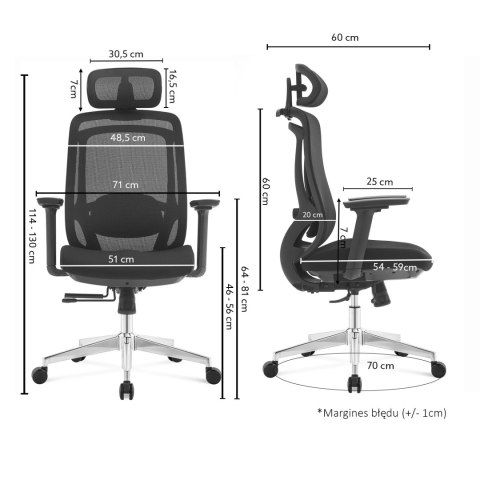 Fotel biurowy ergonomiczny Rosa 2.0 czarny ANGEL